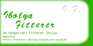ibolya fitterer business card